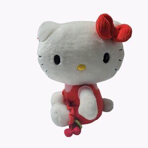 Sanrio Hello Kitty 8 inch Plush Red Cherries Corduroy Dress Bow Stuffed Animal